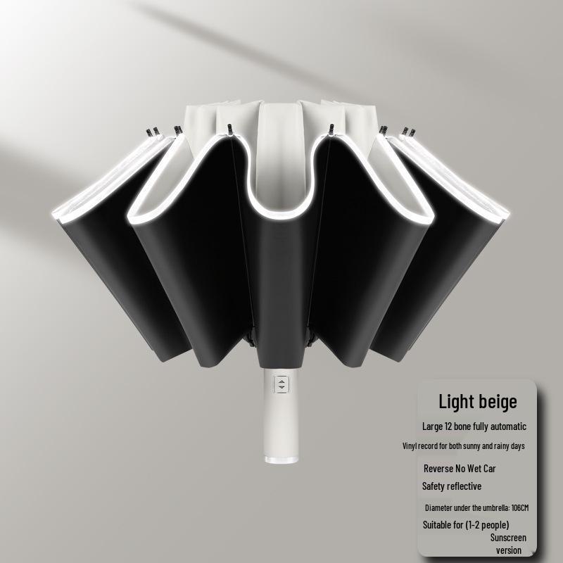 Automatic Large Folding Umbrella for Men & Women, Dual-Use for Sun and Rain, UV Protection