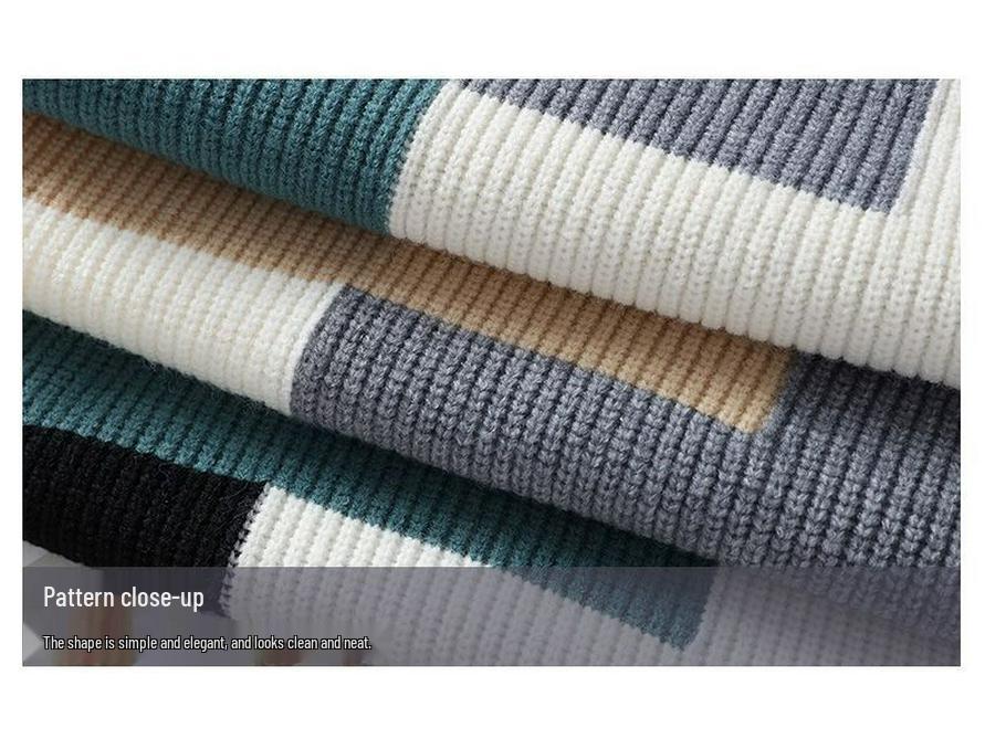 Men's Korean Style Slim-Fit Long-Sleeve Round Neck Sweater - Trendy Autumn/Winter Knitwear for Teenage Students