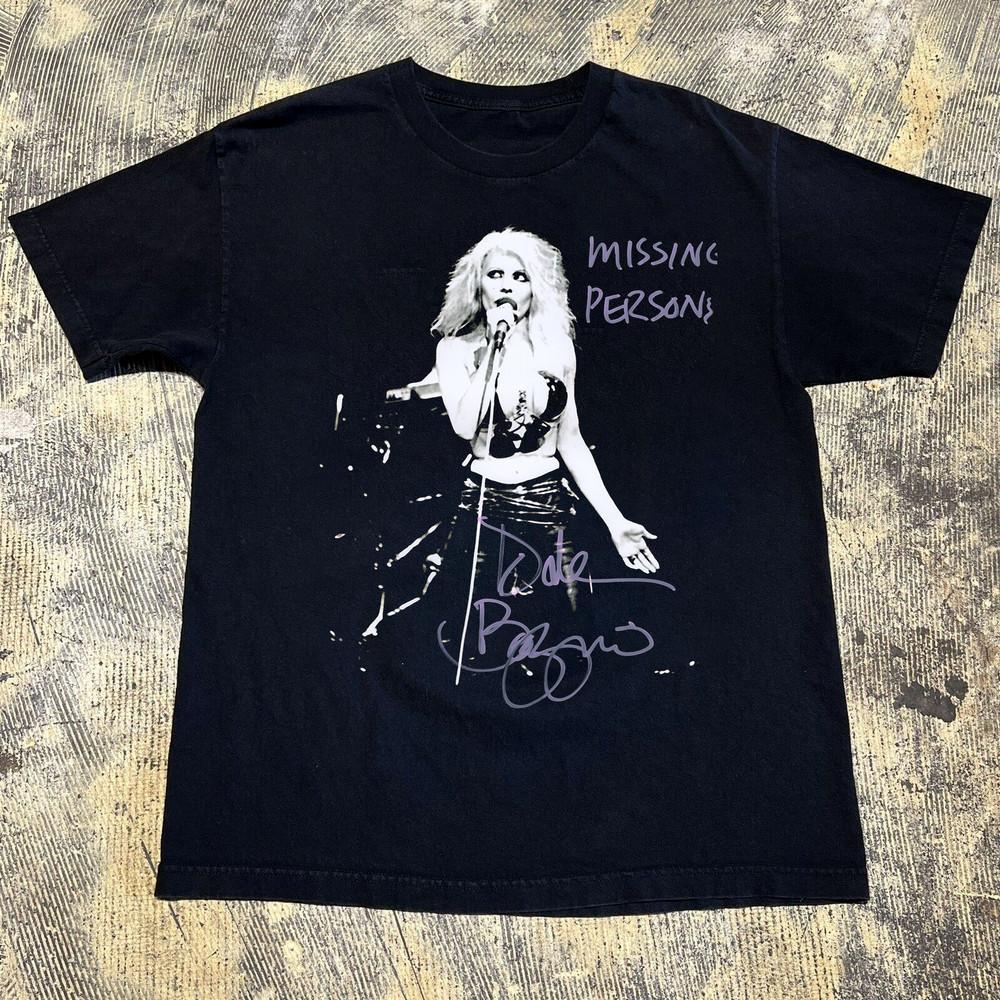 DALE BOZZIO Signed MISSING PERSONS Singer TShirt Cotton For Men Women Unisex T-Shirt XL