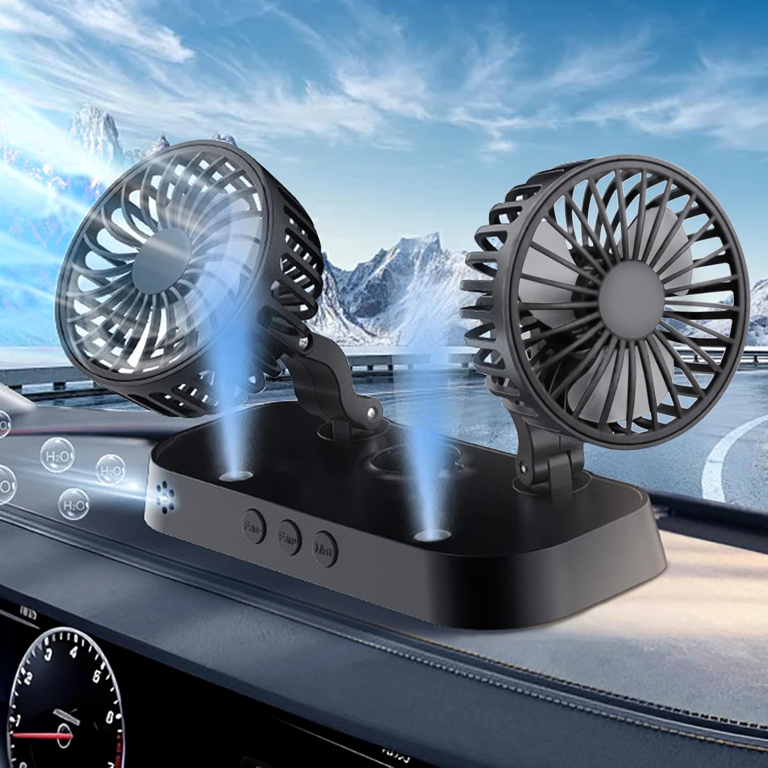 

Car Fan, 12V Vehicle Fan for Car, SUV, RV, with Cigarette Lighter Plug - Powerful Air Circulator чёрный