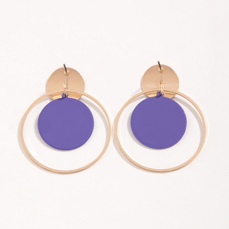 2025 New Products, Exaggerated Glossy Earrings, Red Painted Circle Geometric Earrings