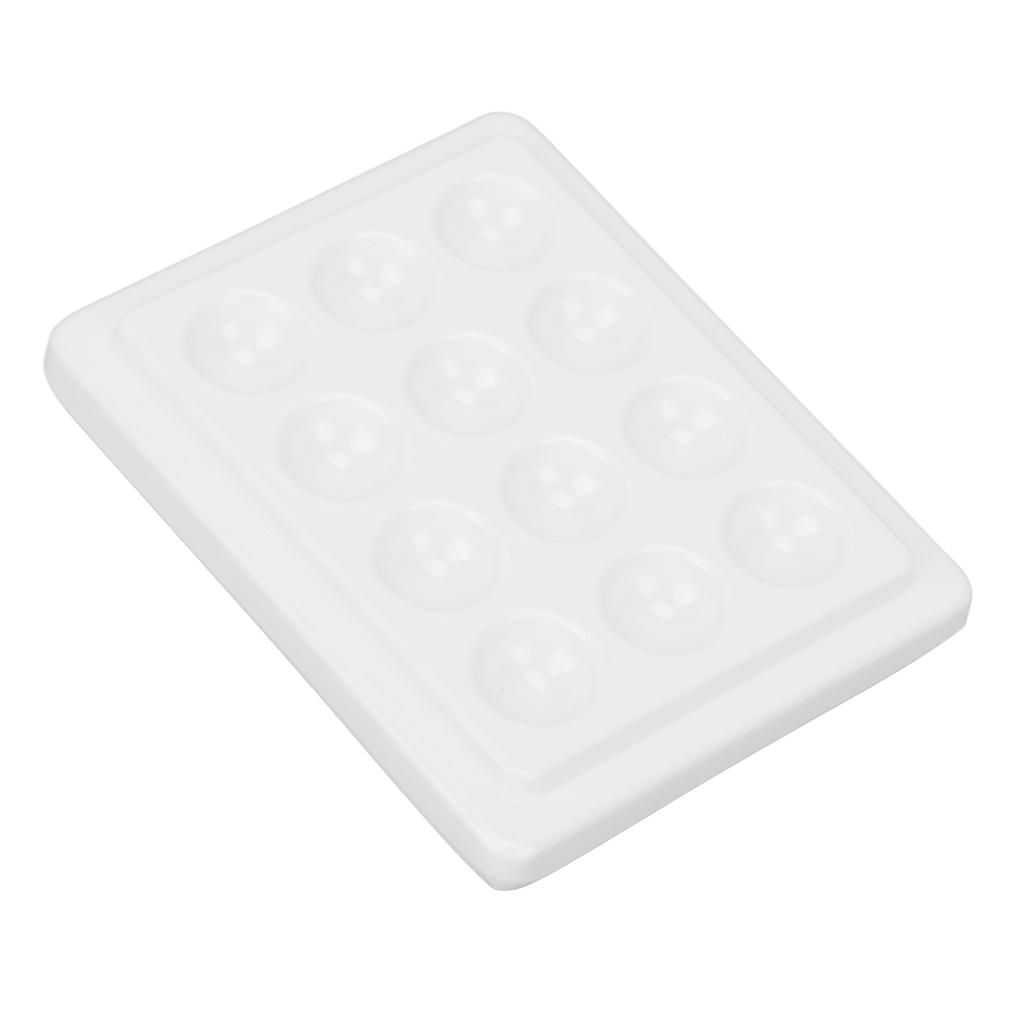 12 Wells Porcelain Paint Palette Dustproof White Watercolor Paint Palette for Nail Art Painting