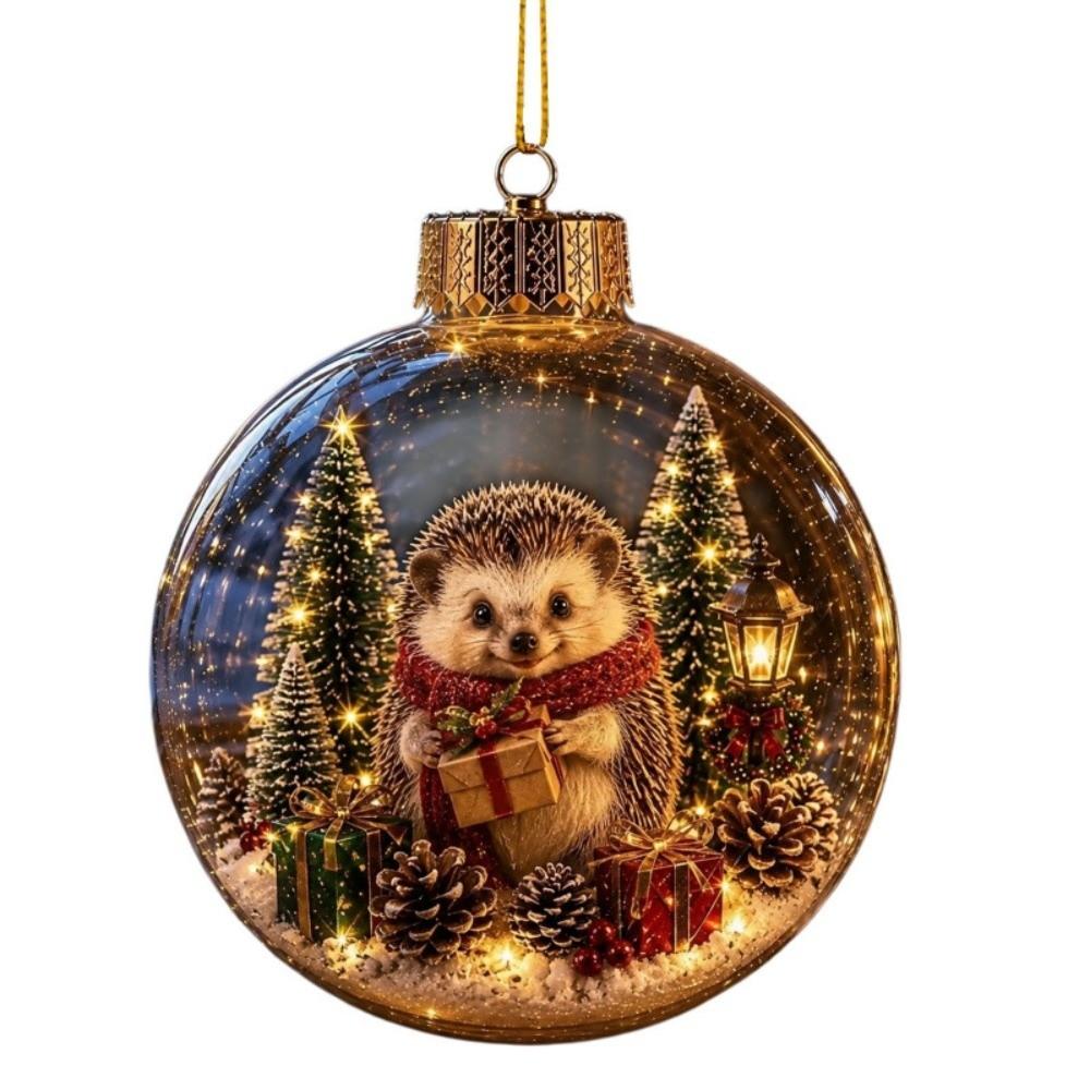 Acrylic Light-Up Christmas Ball Ornament Transparent LED Christmas Tree Globe Decor New Year