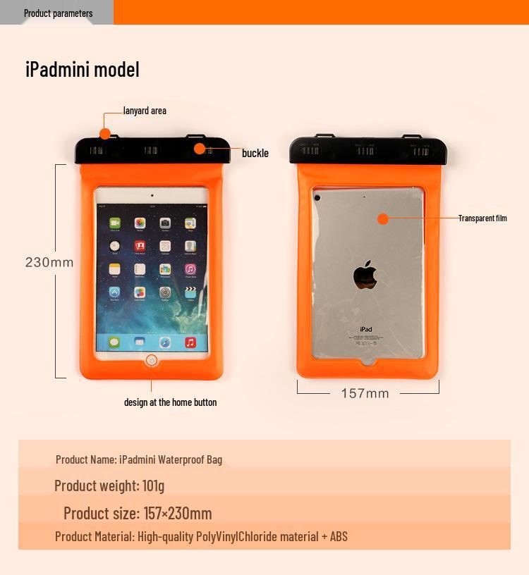 Waterproof iPad Tablet Case for Outdoor Sports and Beach Leisure