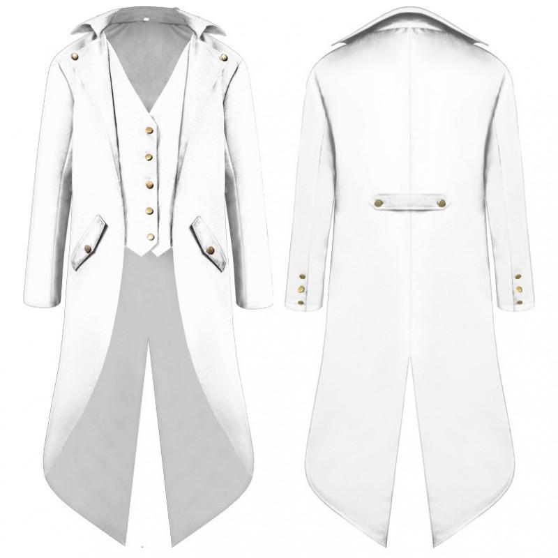 Halloween Vintage Mens Solid Long Sleeve Button Medieval Tuxedo Jacket