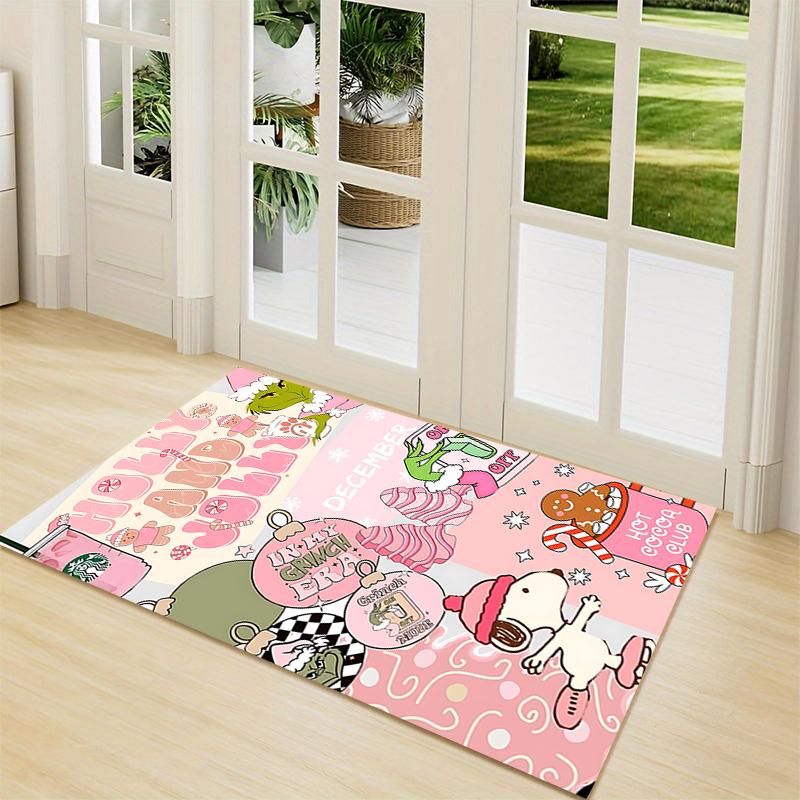 Peanuts Christmas Collection Carpet Rug Soft Washable Antislip Home Living Room Sofa Mats Personalized Christmas Rug