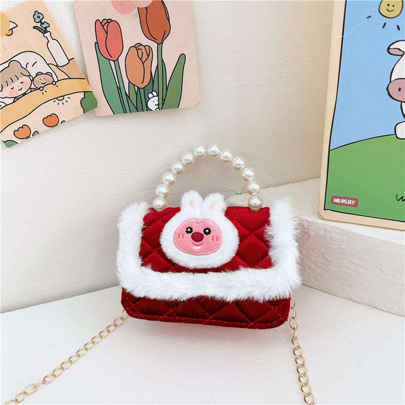Charming Cartoon Style Red Pu Childrens Handbag With Breathable And Durable Design For Young Girls