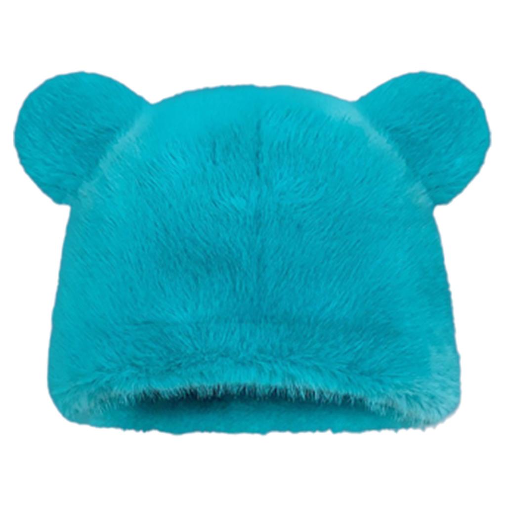 Cartoon Bear Plush Hat for Winter Lovely Animal Ear Warm Beanie Hat for Teens Adult Outdoor Sport Activity Skiing Hat