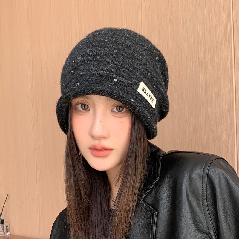 Damen Retro Britisches Label Slouchy Strickmütze - Vielseitig, Influencer-Stil, Warme Herbst- & Wintermütze