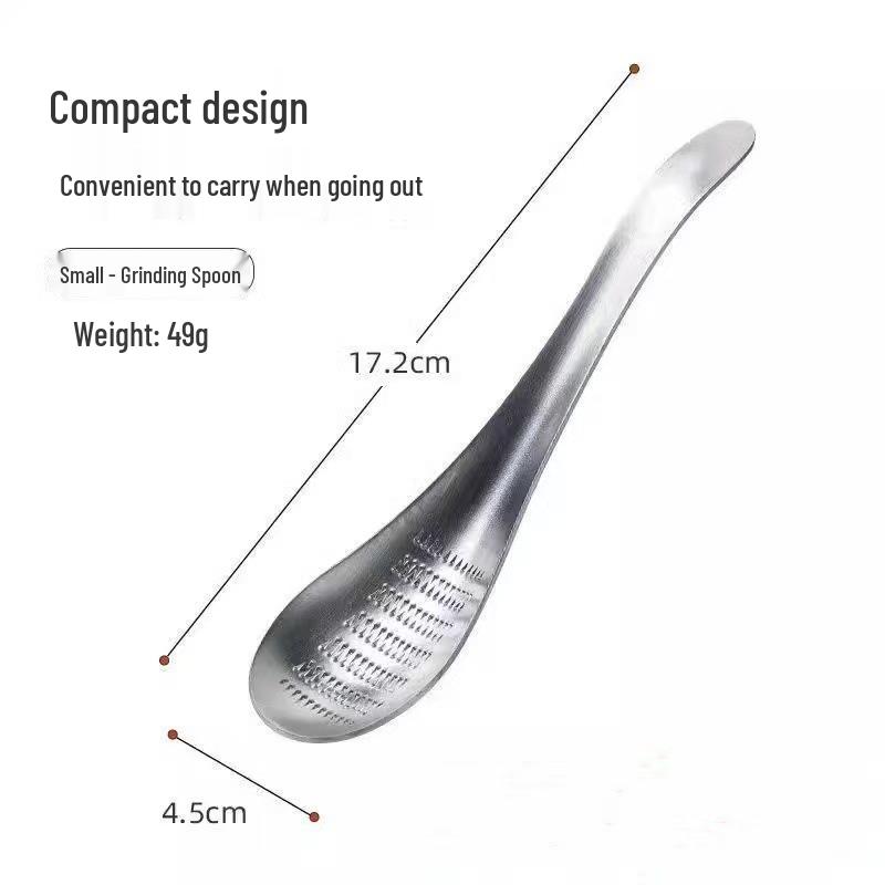 Stainless Steel Garlic & Ginger Masher Spoon - Grater, Grinder, Juicer, & Paste Press Tool