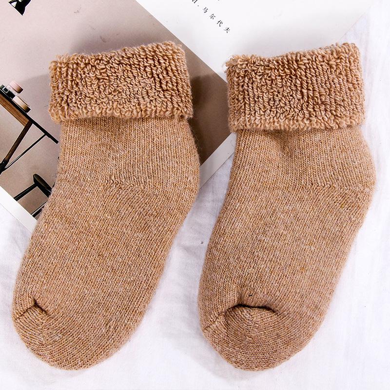 Thickened Terry Wool Socks for Boys and Girls: Warm, Loose-Mouth Design for Autumn and Winter.
