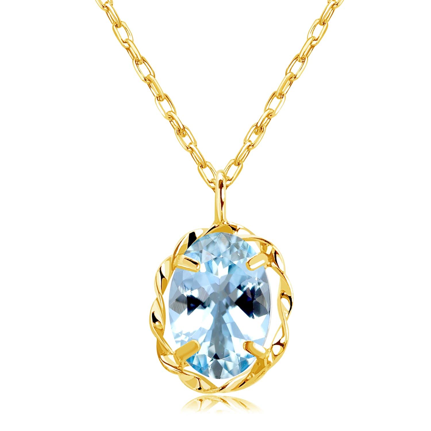 

Lala Christie Aquamarine Necklace in 18K Gold Women s 0.2ct (lp56-0025-yg)