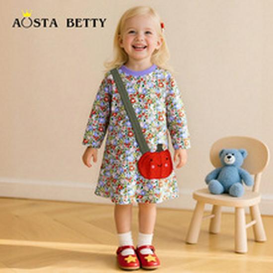 Kids' Cartoon Embroidery Crew Neck Sweatshirt - European & American Autumn Style