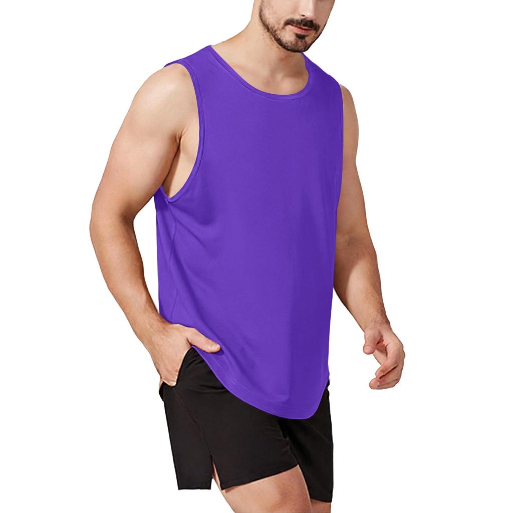Men Sleeveless Athletic Tank Top Lightweight Breathable Quick Dry Muscle Shirt Crew Neck Sportswear for Training Running Gym Workout