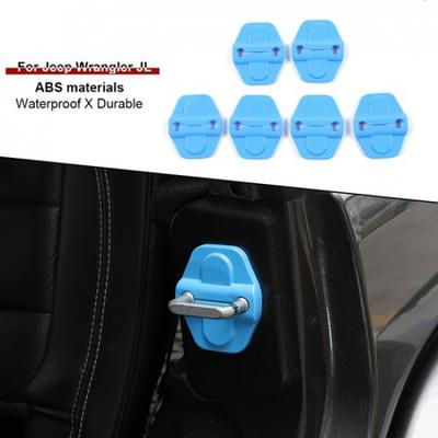 Light Blue Door Lock Cover Buckle Bezel Decor Trim for Jeep Wrangler JL JT 2018+