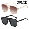 2PACK Vintage Square Sunglasses Woman Retro Brand Mirror Sun Glasses Fashion Black Orange Candy Colors Oculos De Sol Feminino