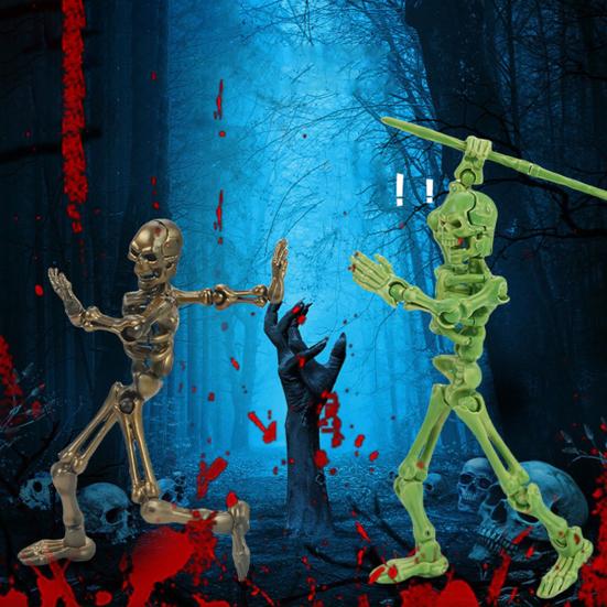 3D Printed Skeleton Action Figure Multi-Jointed Movable Articulated Skeleton Toy Collectible Desktop Decoration for Kids Artists Collectors
