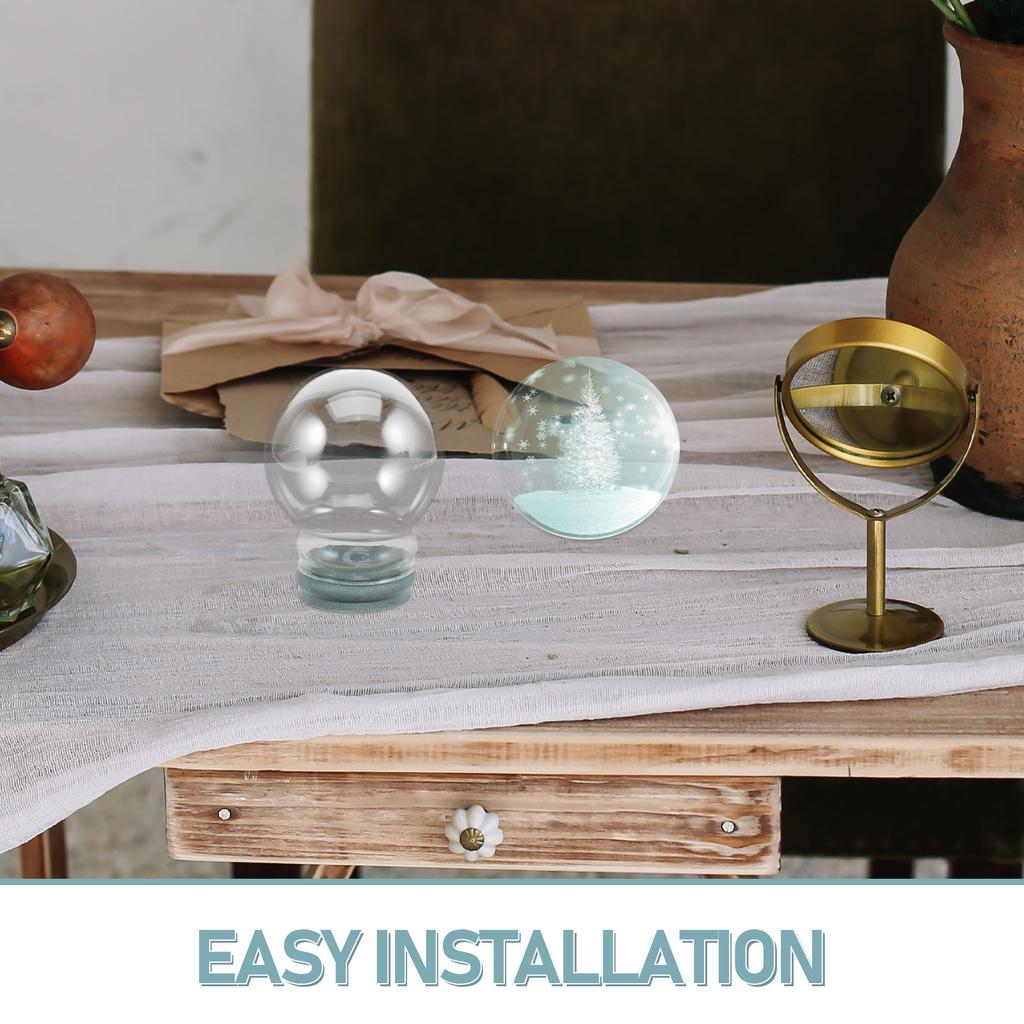 Snow Globe Making Kit 3.93 Inch Clear Glass Globes DIY Water Globe Craft Supplies for Home Decor Holiday Indoor Decoration Kids