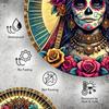 Aluminum Sugar Skeleton Metal Wall Art 8x8 Inch Dia De Muertos Home Decor Halloween