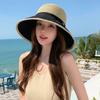 Weave Bow Fisherman Hat Large Bow Straw Hat Elegant Sunscreen Bucket Hat  Summer