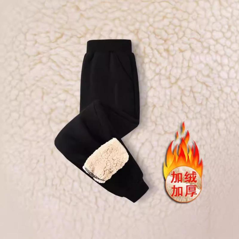Boys Fleece Lined Sports Pants Winter Casual Trousers