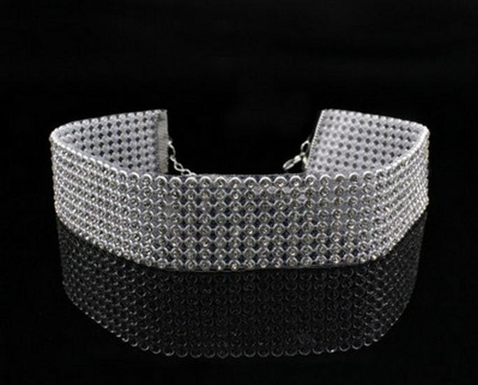Elegant Women's European American Rhinestone Wedding Choker Necklace