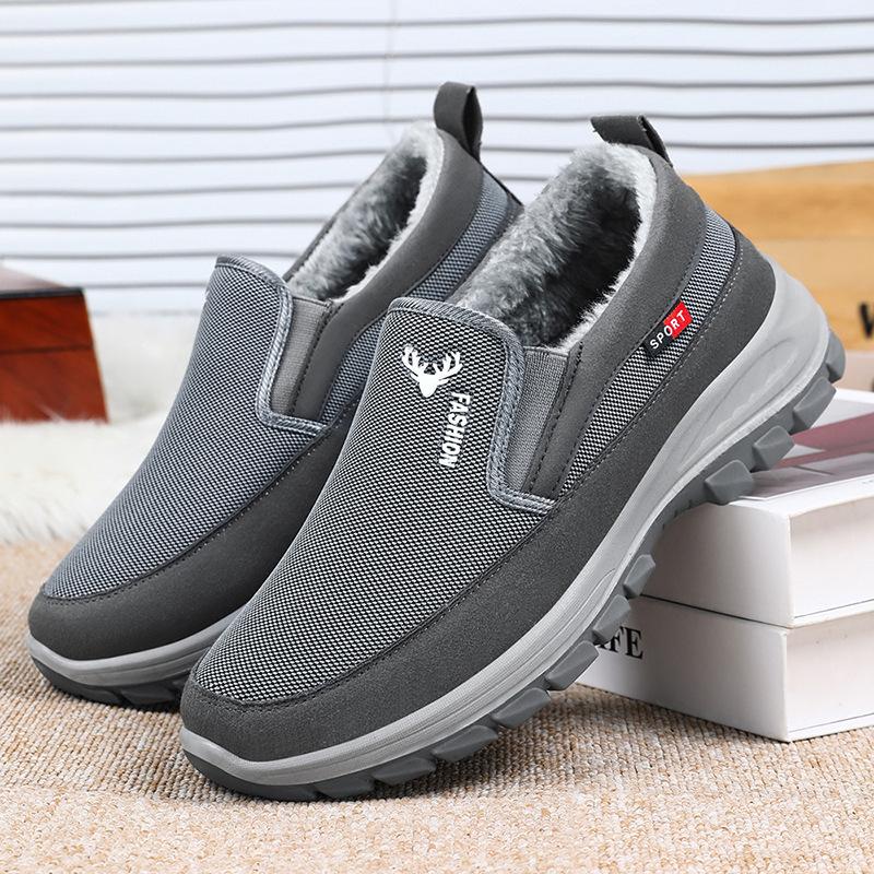 New Men Casual Sneakers Non-Slip Breathable Tennis Shoes for Men Winter Warm Slip-On Loafers Soft Sole Comfort Men Driving Shoes