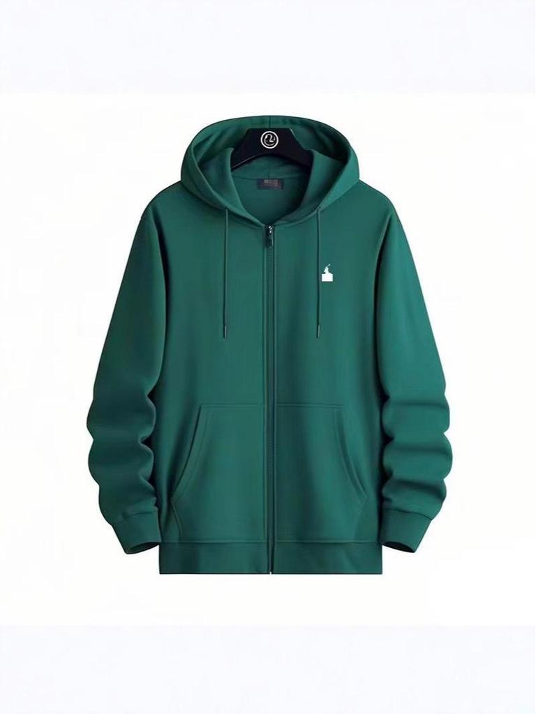 Men's Embroidered Horse Cardigan Hoodie - Spring/Autumn Jacket