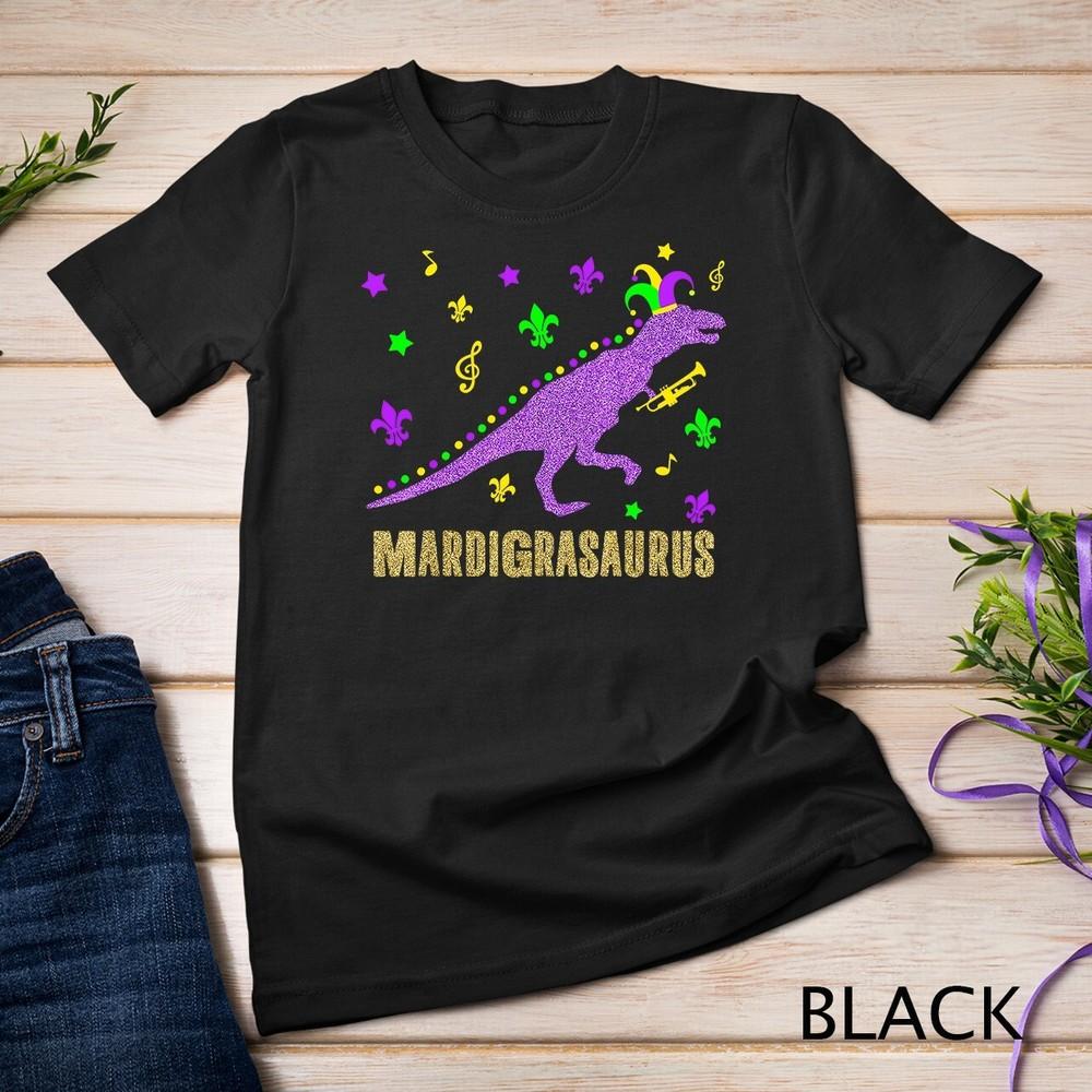 

Dinosaur T Rex Mardi Gras Shirt for Boys Shirt Party Gift T-Shirt Unisex T-shirt S