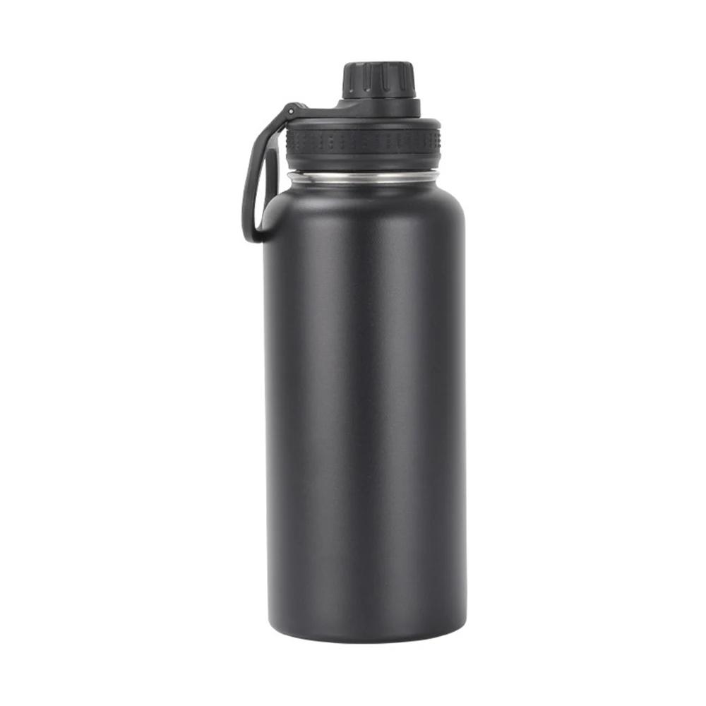 

1000ml stainless steel insulated water bottle, double wall vacuum thermos for travel outdoor sports, large capacity flask 1000ML чёрный