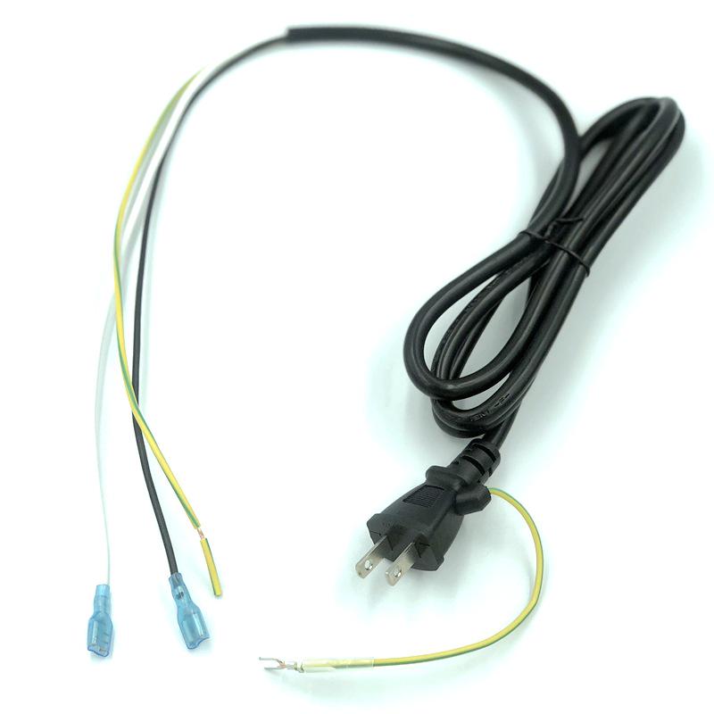 Japanese Standard 3-Core Power Cord, PSE-Certified, 0.75/1.25/2.0 Mm², Two-Pin Plug, Figure-8 Connector