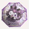Kuromi,Cute Automatic Folding Umbrella-Simple 8-Rib Design, Bright Cartoon Pattern, Durable Iron Frame, Suitable For Travel, Outdoor, Beach-