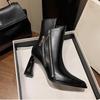 Elegante Damen High Heels Stiefeletten Chunky Mode Goth Schuhe mit Absatz Winter Damen Pumps 2025 Winter Chelsea Kurze Botas Mujer