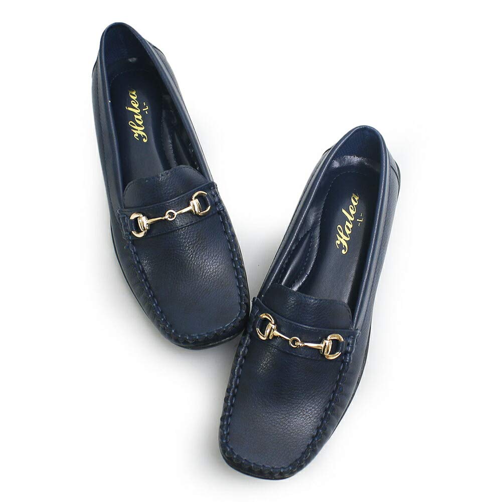 

Room Nine Women s Low-Heel Moccasin Driving Shoes/Loafers, Black, Flat, Comfortable (le-1001), Navy Bit, Size M