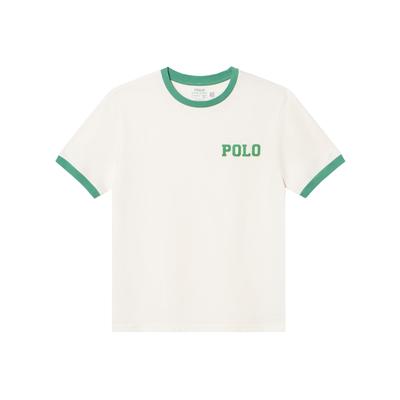 Polo Color Block Letter Pullover Crew Neck Short Sleeve T-Shirt Kids Tops 323971297-002