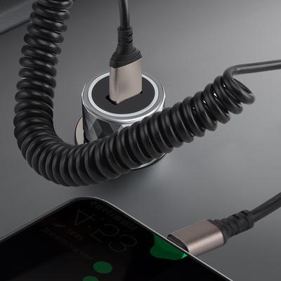 USB C/A auf Typ C Kabel Schnellladekabel 6A Spiralkabel für Auto Auto Handys Effizientes Stromversorgungskabel