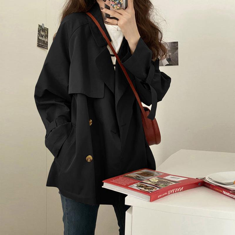 Wiosna Jesień Casual Trench Coat dla kobiet Pasek Luźna Kurtka