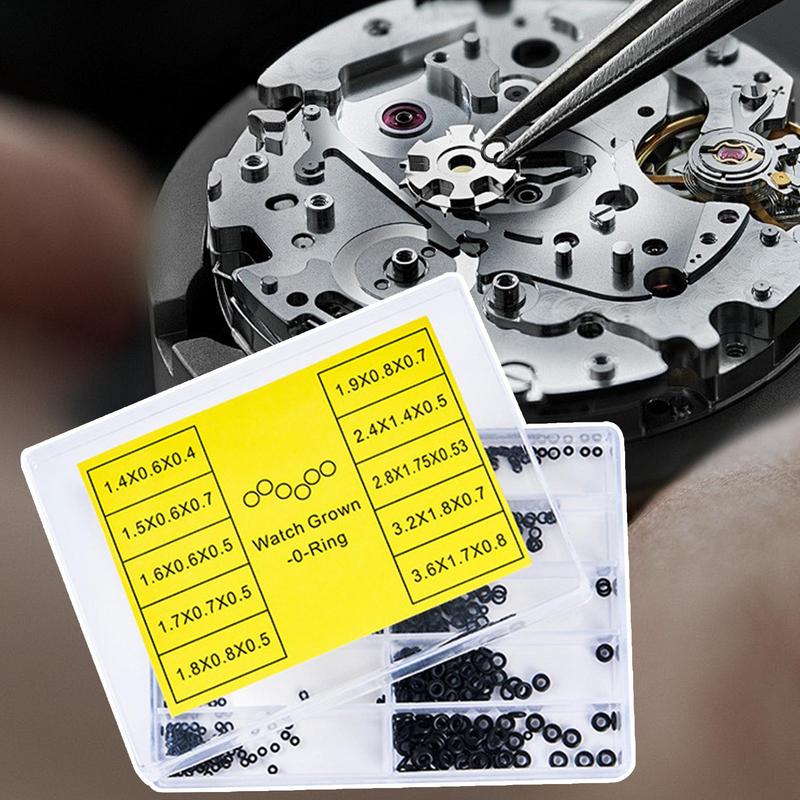 Watch Back Gasket Seal Washer Rubber 500Pieces O-Ring Watch Washer Heat Resistant Waterproof Multiple Sizes Assortment Kit