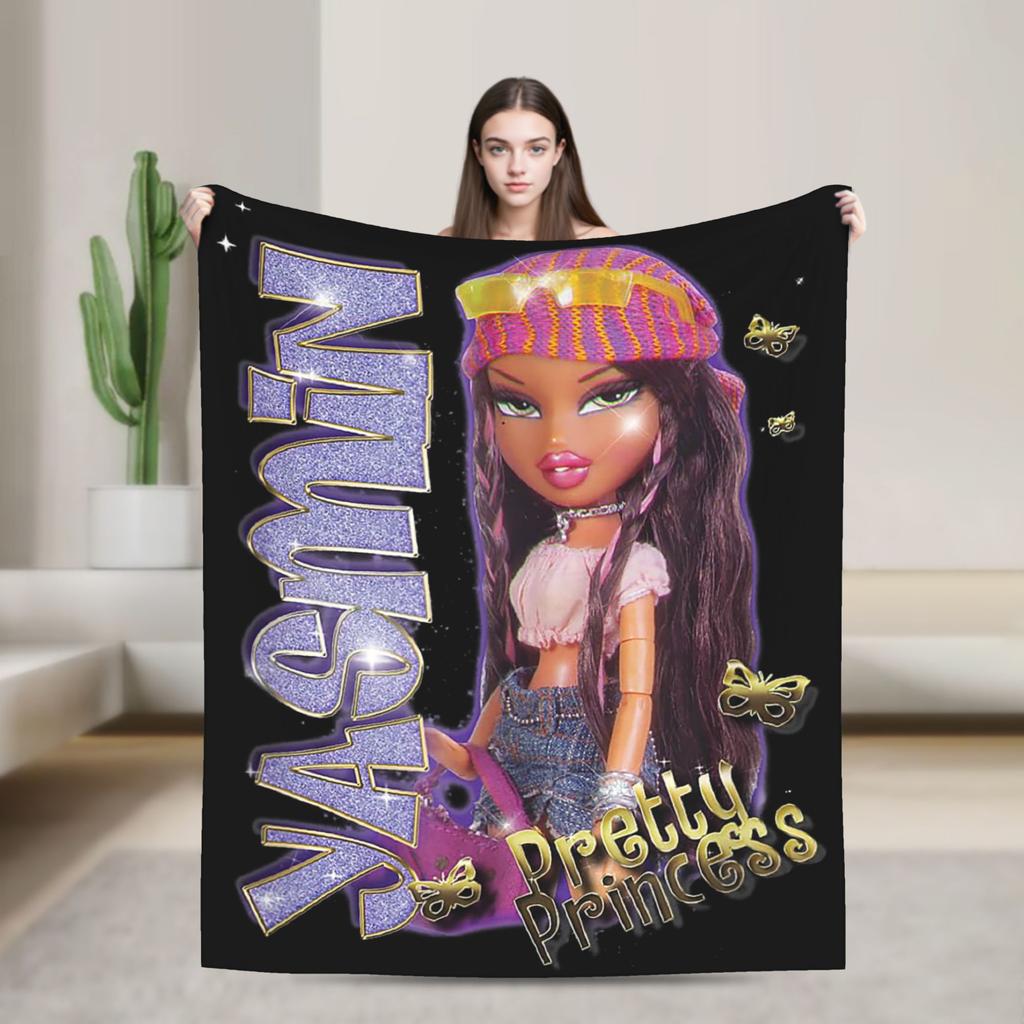 Bratz City Girls Asthetic Y2kchildhood Blanket Plush Funny Soft Throw Blankets for Home Textile Decor