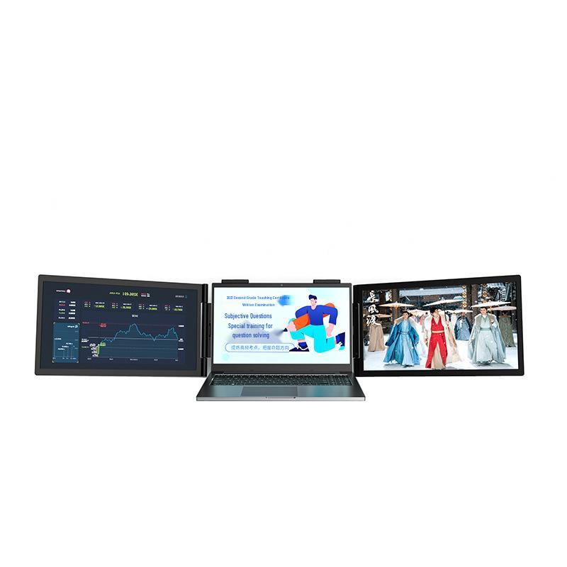 EIMIO Dual Screen Portable Monitor: 14" & 16" 2.5K Left-Right One-Line Triple Display Laptop Extension
