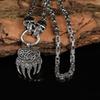 Viking Skull & Wolf Warrior Pendant Necklace with Bear Claw Design