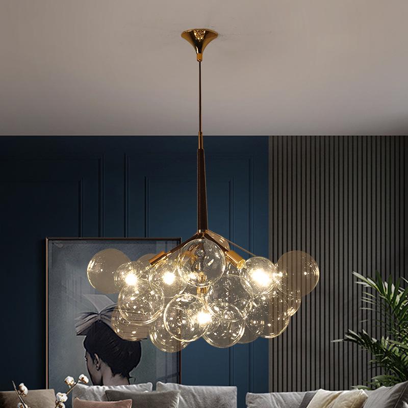 Nordic Romantic Bubble Lamp - Creative Glass Pendant for Children's Room, Living Room, or Restaurant.