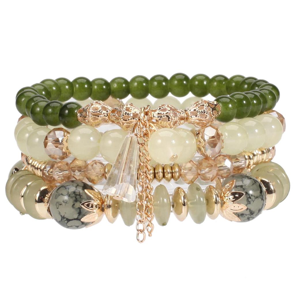 Bohemian Multi-Layer Wooden Beaded Elastic Bracelet