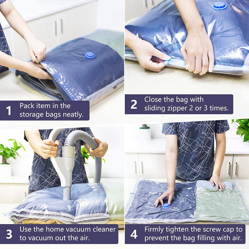 Vacuum Bag Storage Bag Home Organizer Transparent Border Foldable Clothes Organizer Seal Compressed Travel Saving Bag Package