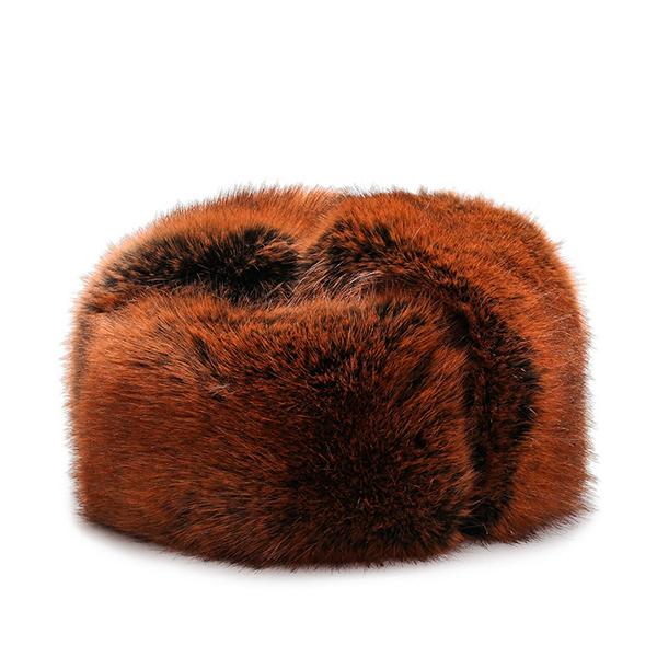 

WTEMPO Couple Outdoor Cycling Skiing Faux Fur Ear Protection Plush Hats Men s Autumn Winter Windproof Cold-proof Warm Bomber Hats 1pc*one size коричневый