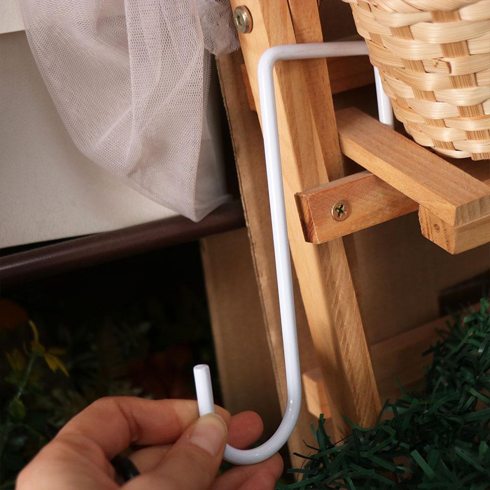 3pcs Garden Supplies Iron Fence Hooks Reusable Durable Fence Flower Groove Hooks Creative Railing Hooks Potted Plant