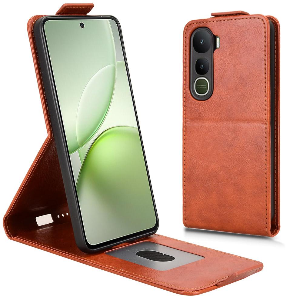For Vivo Y400 5G Stand Case Magnetic Clasp Vertical Flip Leather Phone Cover with Card Holder