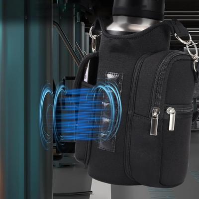 Magnetische Wasserflaschentasche für Gym Kesseltasche mit doppelseitigem Fach Verstellbarer Riemen