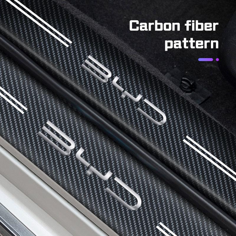 For BYD Song Plus Yuan Pro Tang EV F0 F3 Seal u DMi Han Qin Dolphin Car Threshold Strip Carbon Fiber Film Door Sill Stickers
