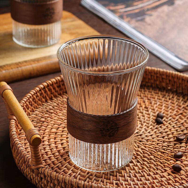 Japanese Style Vertical Stripe High Borosilicate Glass Coffee Cup
